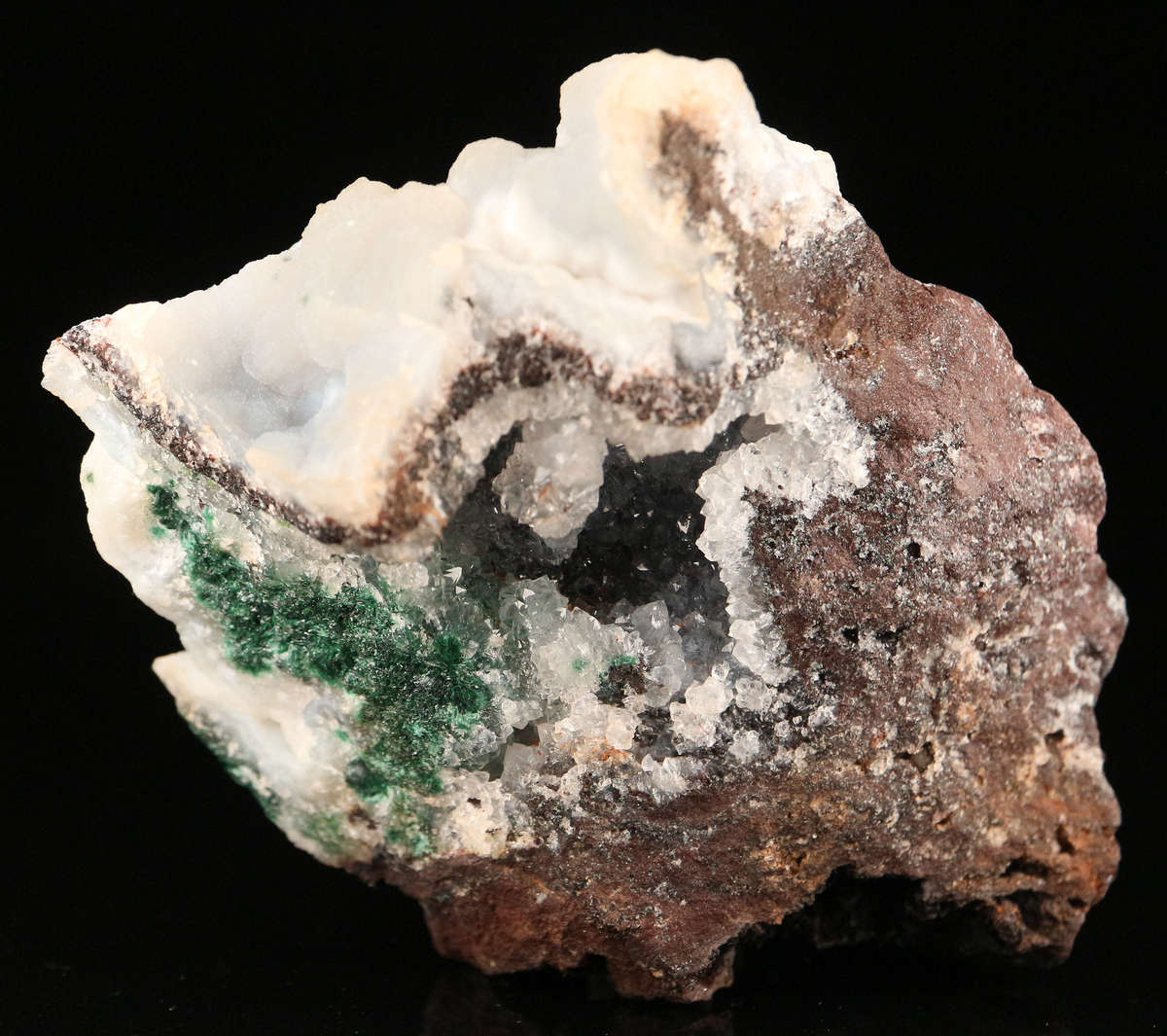 Quartz on Matrix with Malachite, Mashamba West Mine, DRC