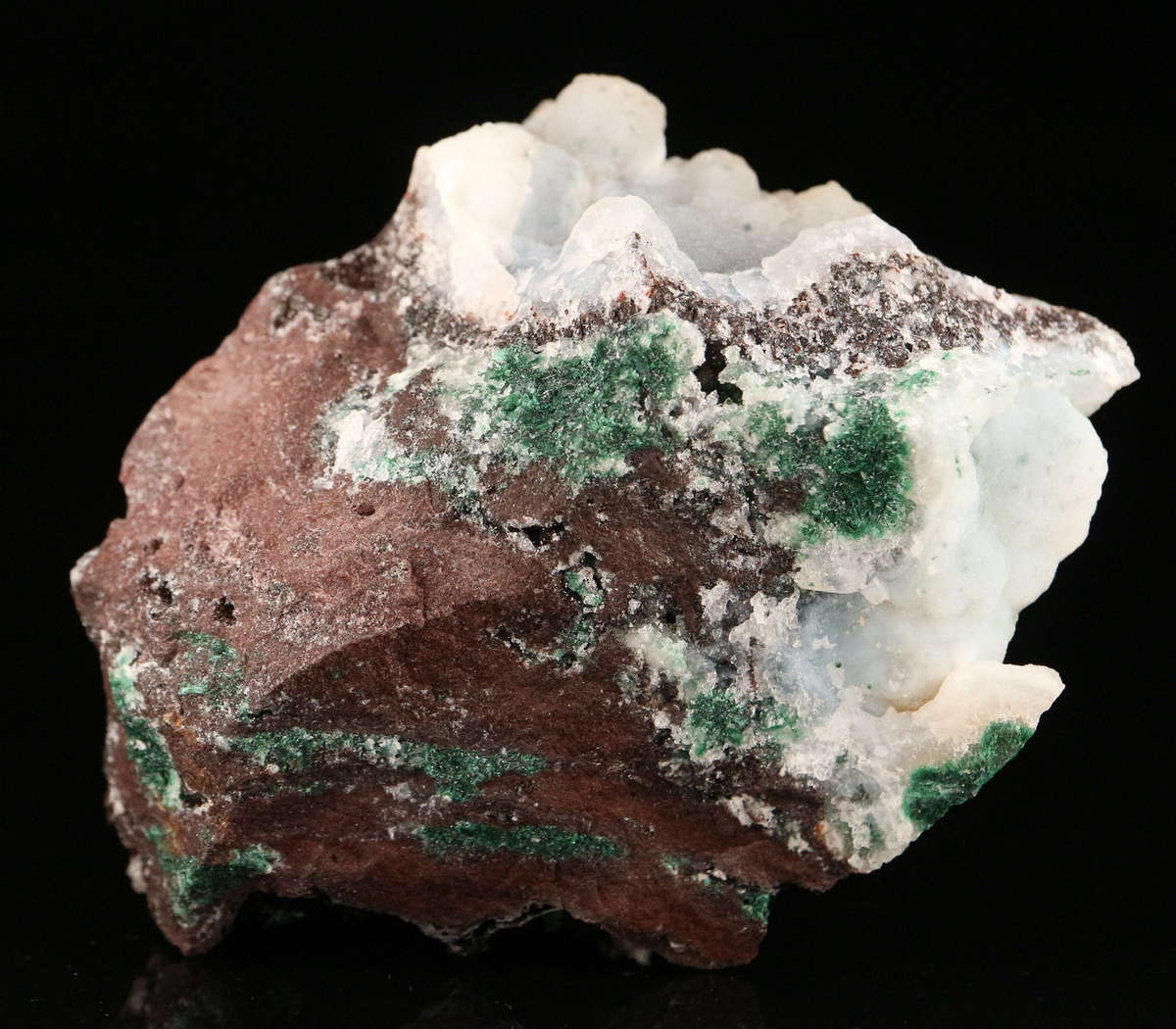 Quartz on Matrix with Malachite, Mashamba West Mine, DRC