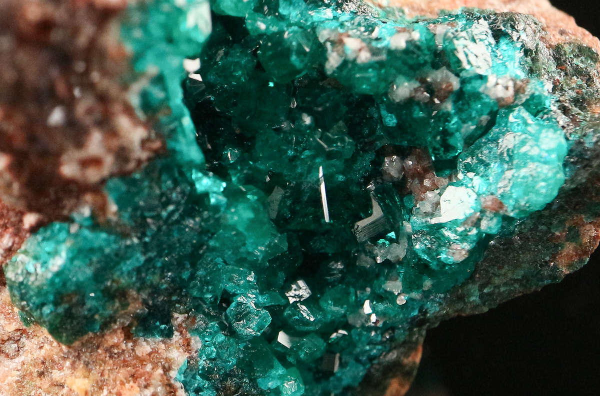 Dioptase on Matrix, Tsumeb Mine, Namibia