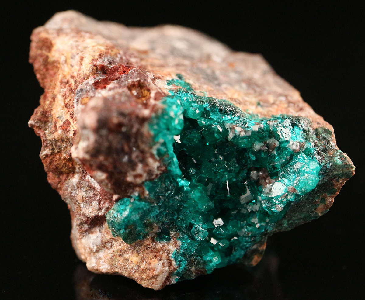 Dioptase on Matrix, Tsumeb Mine, Namibia