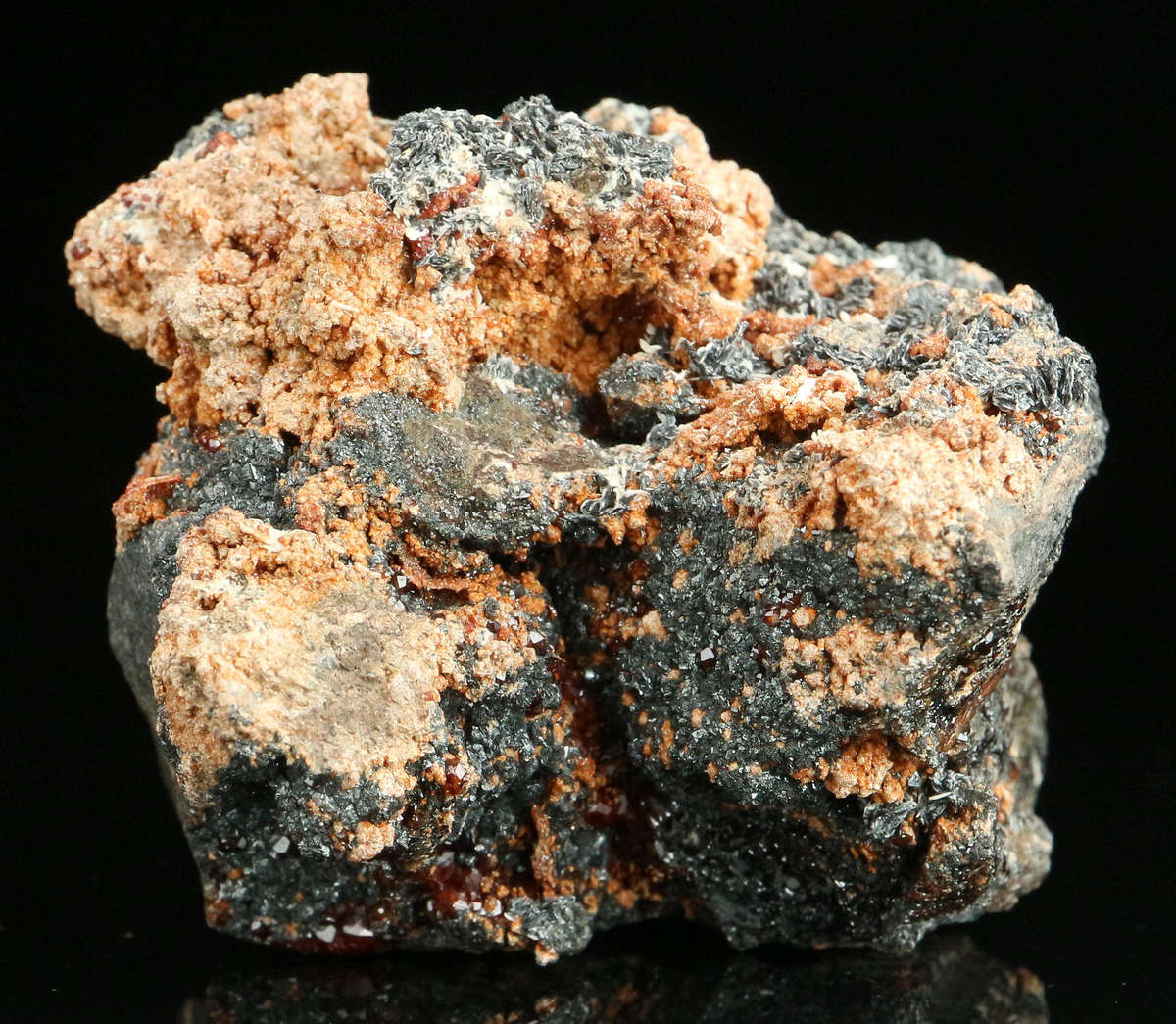 Andradite, Hausmannite on Matrix,"N'Chwaning II Mine, Kalahari Manganese Field, Northern Cape, South