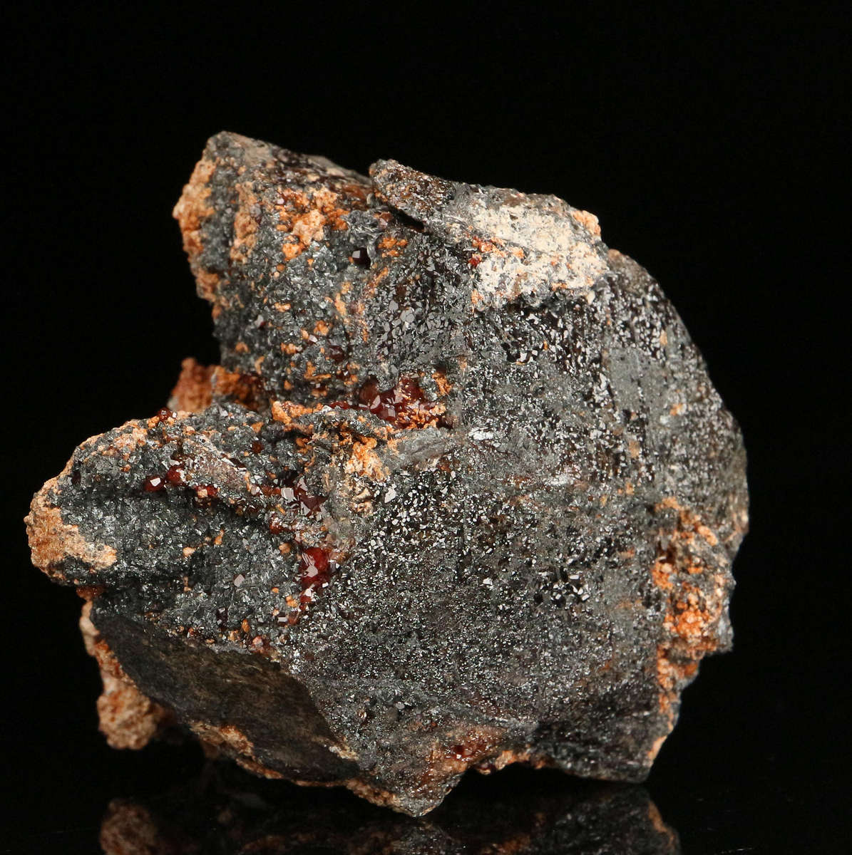 Andradite, Hausmannite on Matrix,"N'Chwaning II Mine, Kalahari Manganese Field, Northern Cape, South