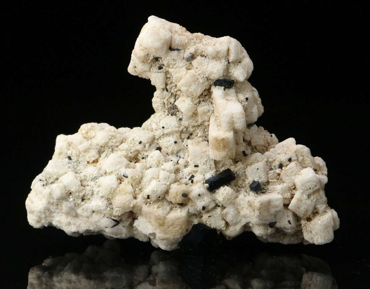 Schorl on Feldspar, Erongo Mnt Region, Namibia