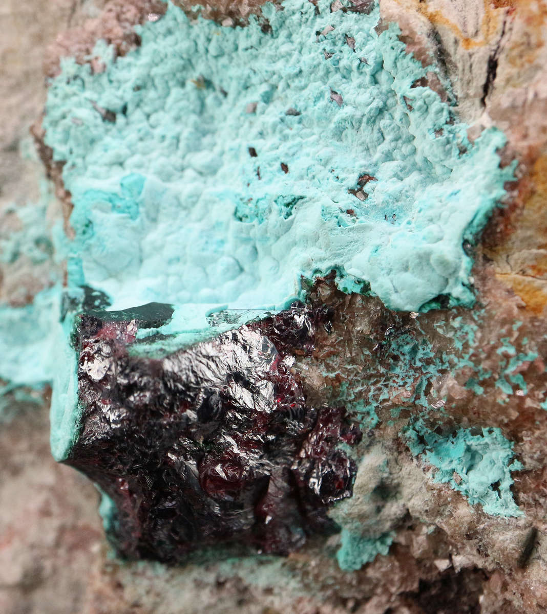 Plancheite, Cuprite on Matrix, Mashamba West Mine, DRC