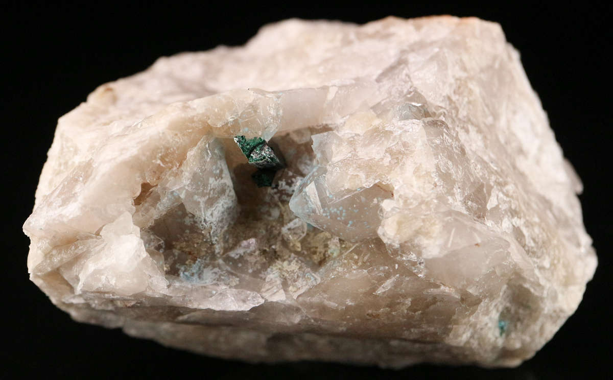 Malachite on Shattuckite incl Quartz Cluster ,Kaokoveld Region, Namibia