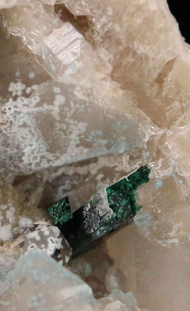 Malachite on Shattuckite incl Quartz Cluster ,Kaokoveld Region, Namibia