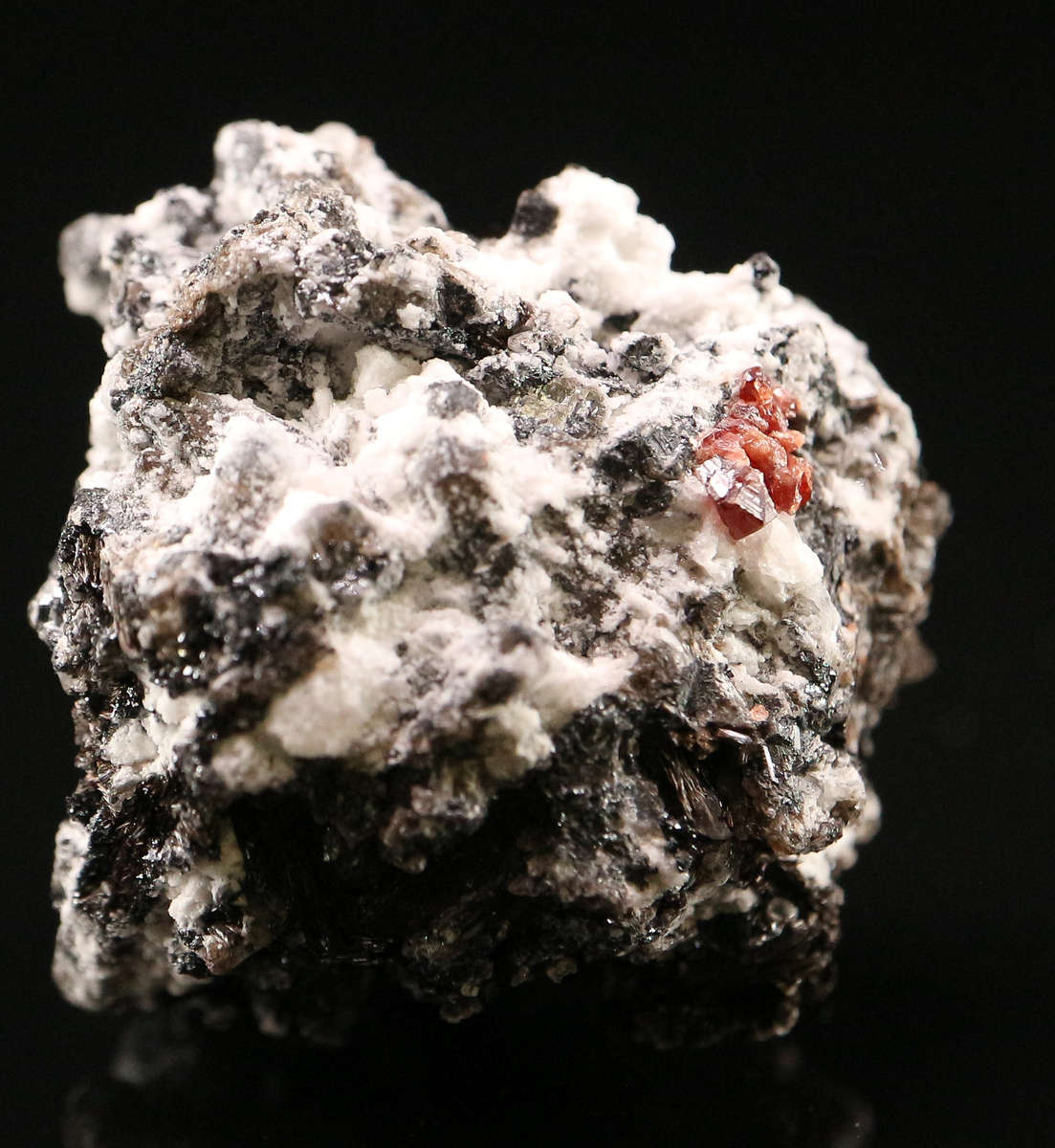 Pyrochroite on Calcite, N'Chwaning II, Northern Cape, South Africa