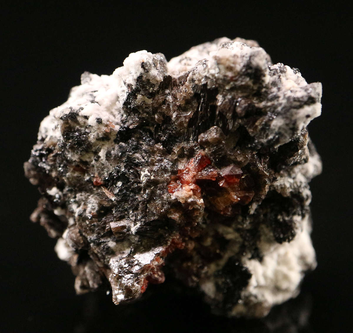 Pyrochroite on Calcite, N'Chwaning II, Northern Cape, South Africa