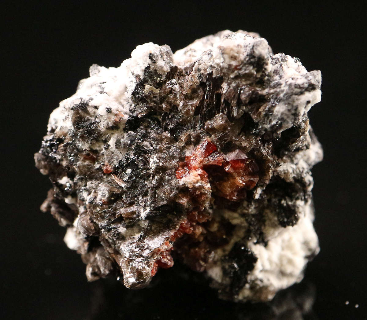 Pyrochroite on Calcite, N'Chwaning II, Northern Cape, South Africa