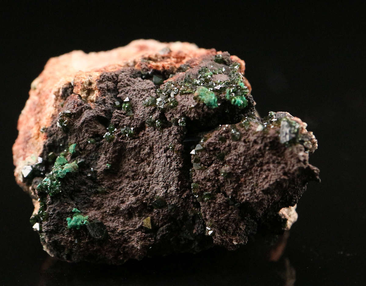 Libethenite on Matrix, DR Congo