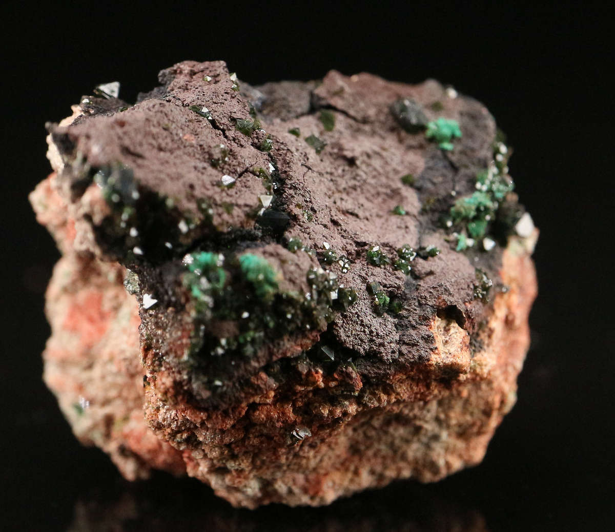 Libethenite on Matrix, DR Congo