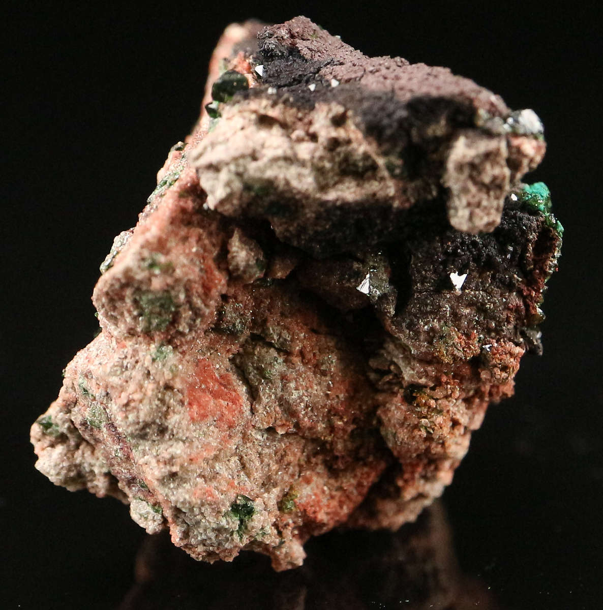 Libethenite on Matrix, DR Congo