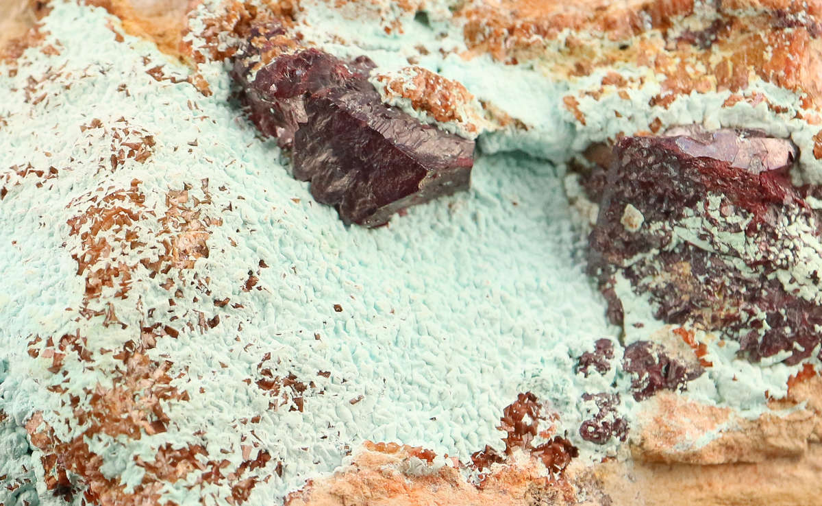 Plancheite, Cuprite on Matrix, Mashamba West Mine, DRC