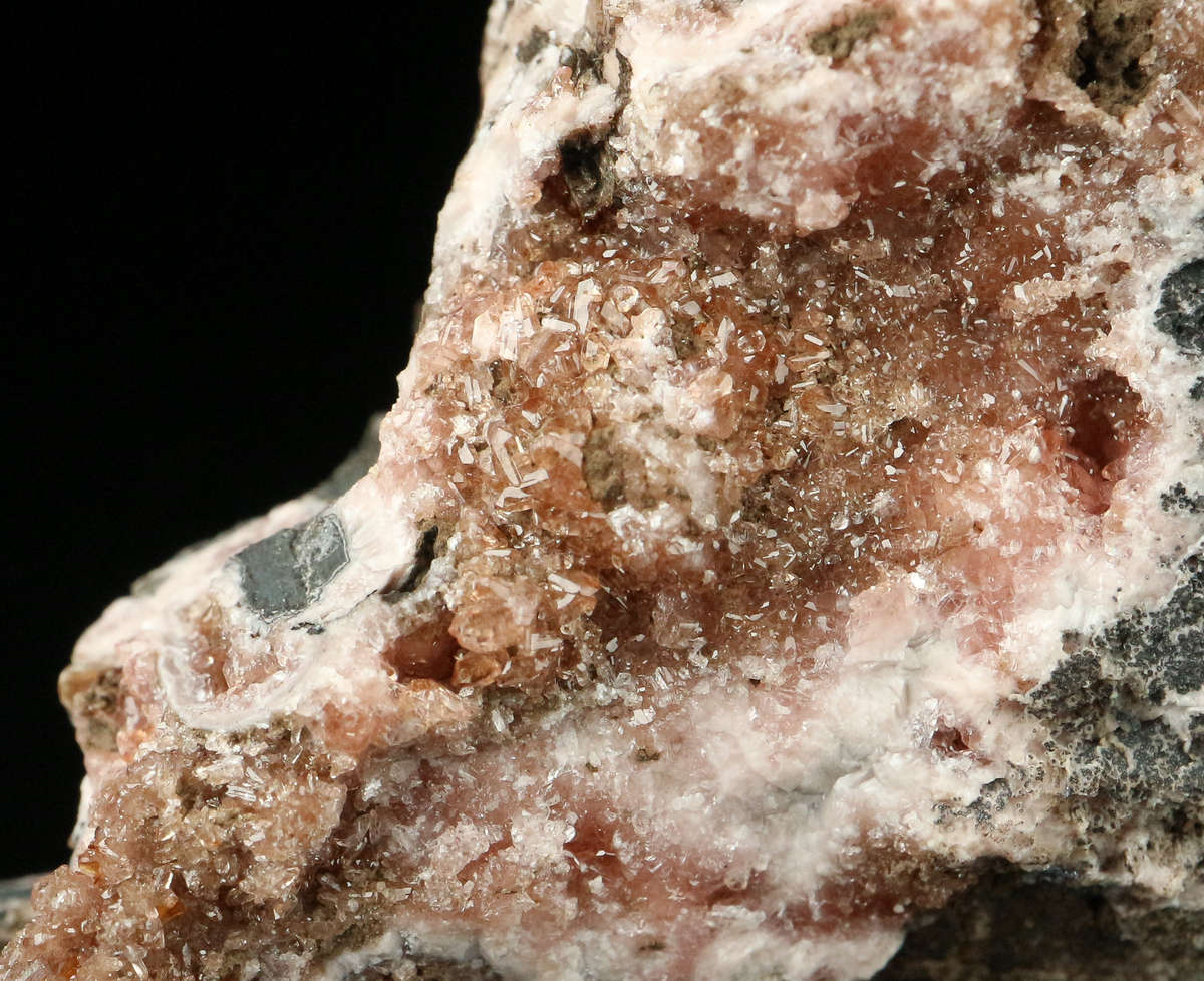 Rhodochrosite on Matrix,"N'Chwaning II Mine, Kalahari Manganese Field, Northern Cape, South Africa.