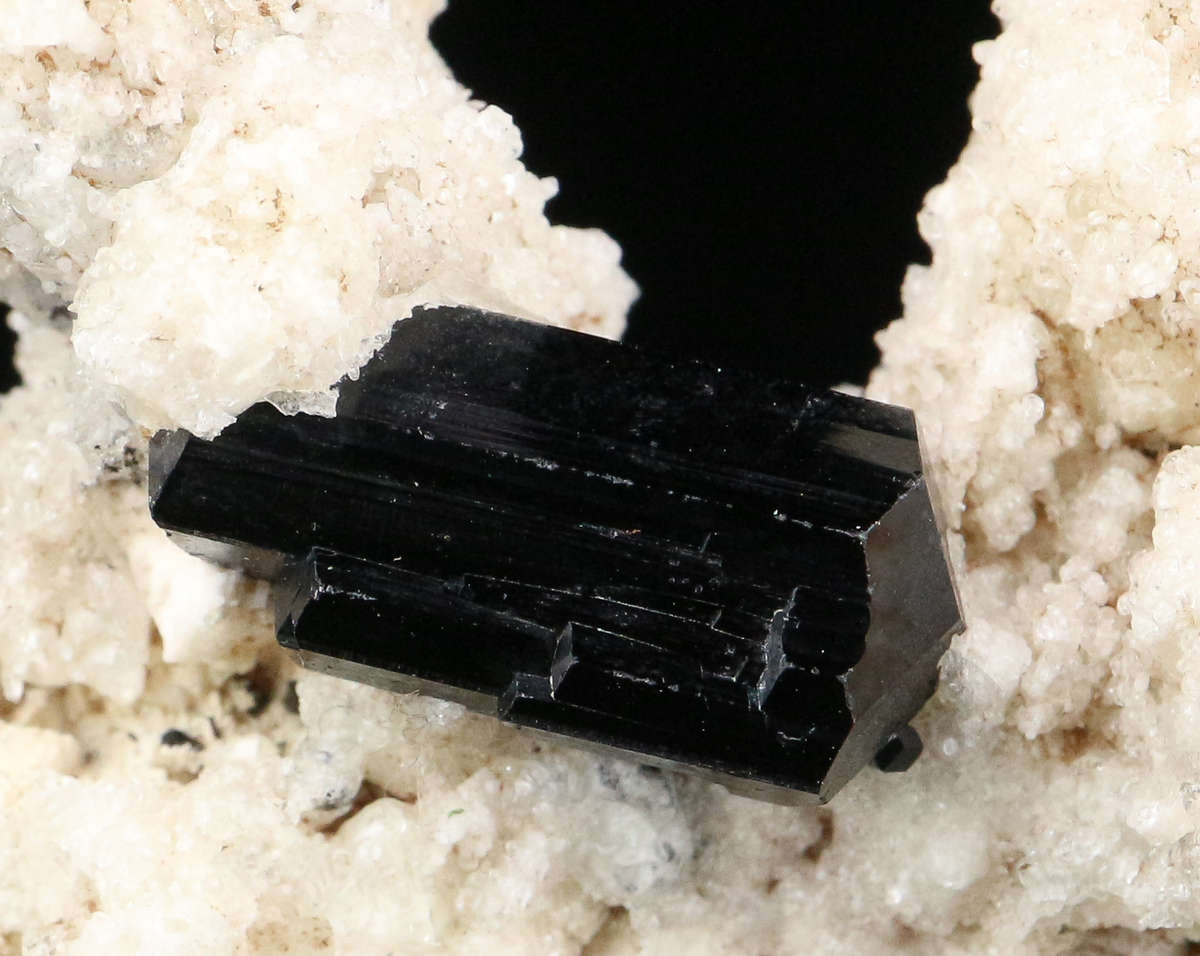 Schorl on Feldspar, Erongo Mountains, Karibib Constituency, Erongo Region, Namibia