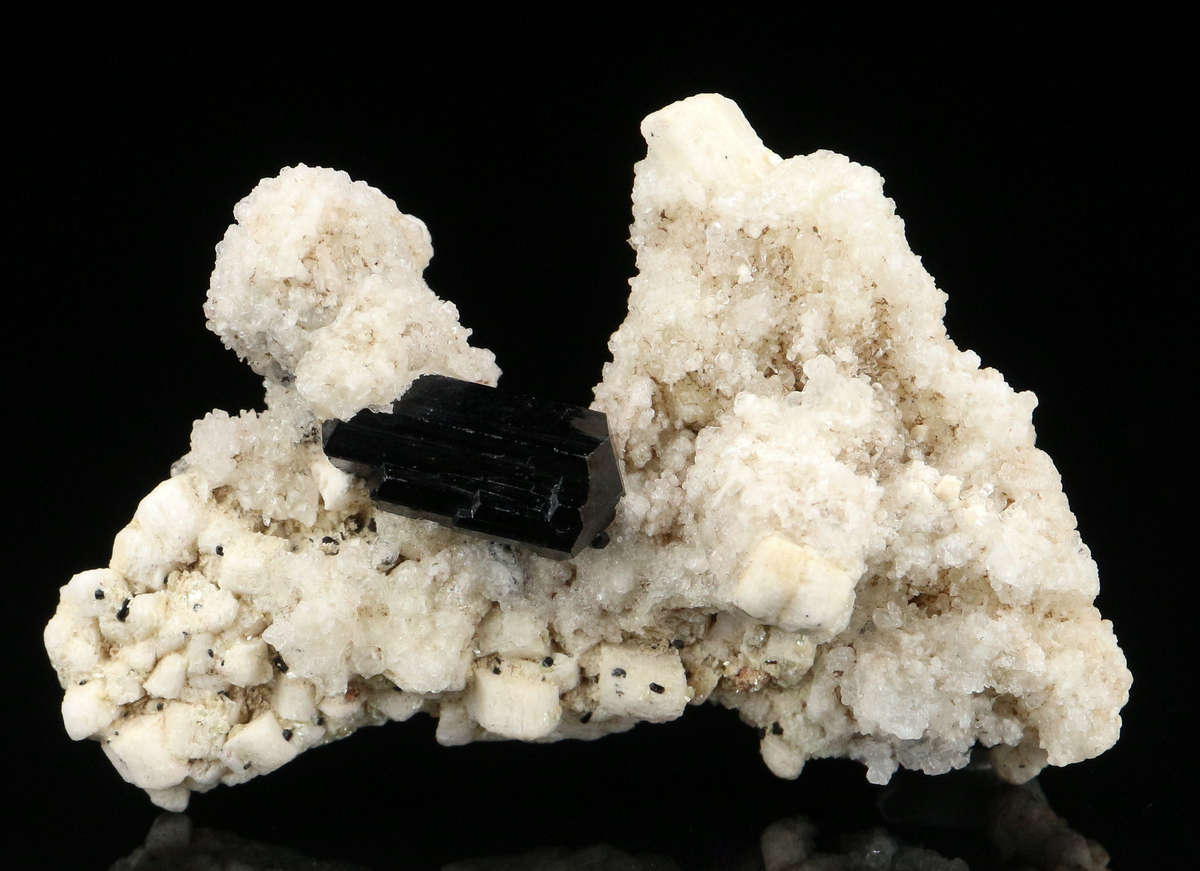 Schorl on Feldspar, Erongo Mountains, Karibib Constituency, Erongo Region, Namibia