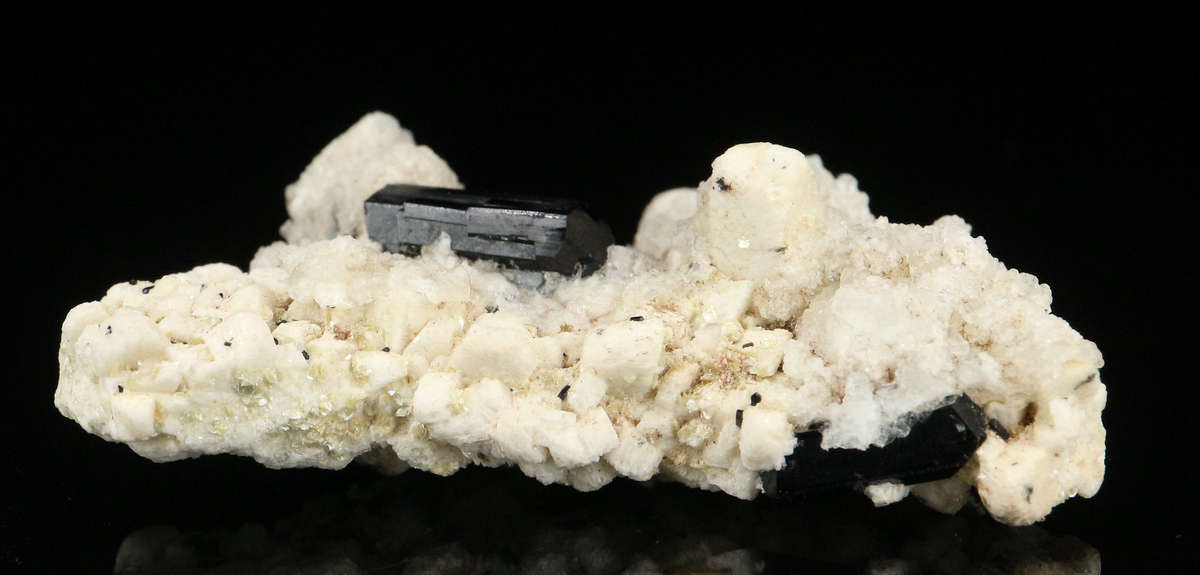 Schorl on Feldspar, Erongo Mountains, Karibib Constituency, Erongo Region, Namibia