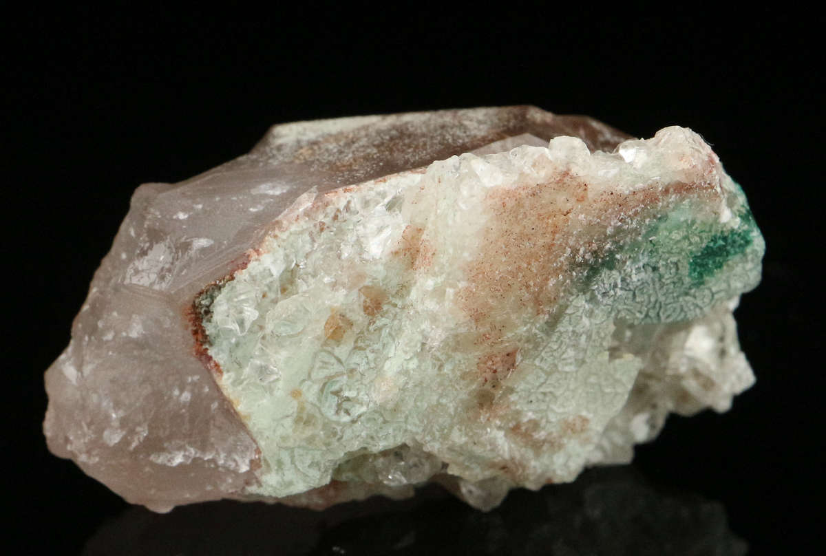 Calcite, Malachite on Quartz Miniature, Kaokoveld Region, Namibia