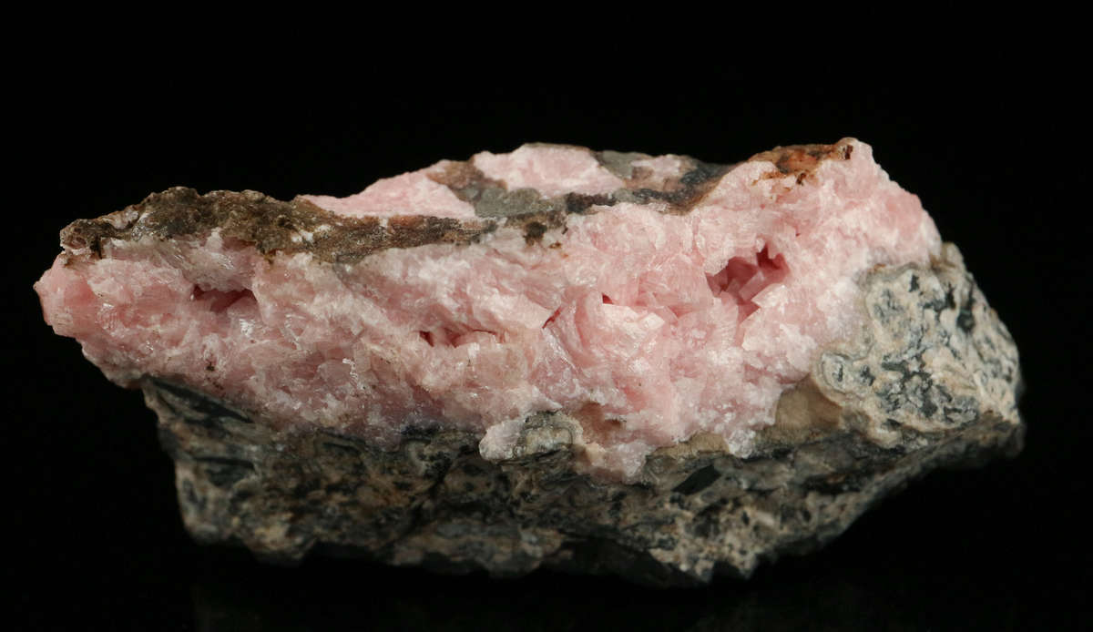 Rhodochrosite on Matrix,"N'Chwaning II Mine, Kalahari Manganese Field, Northern Cape, South Africa.