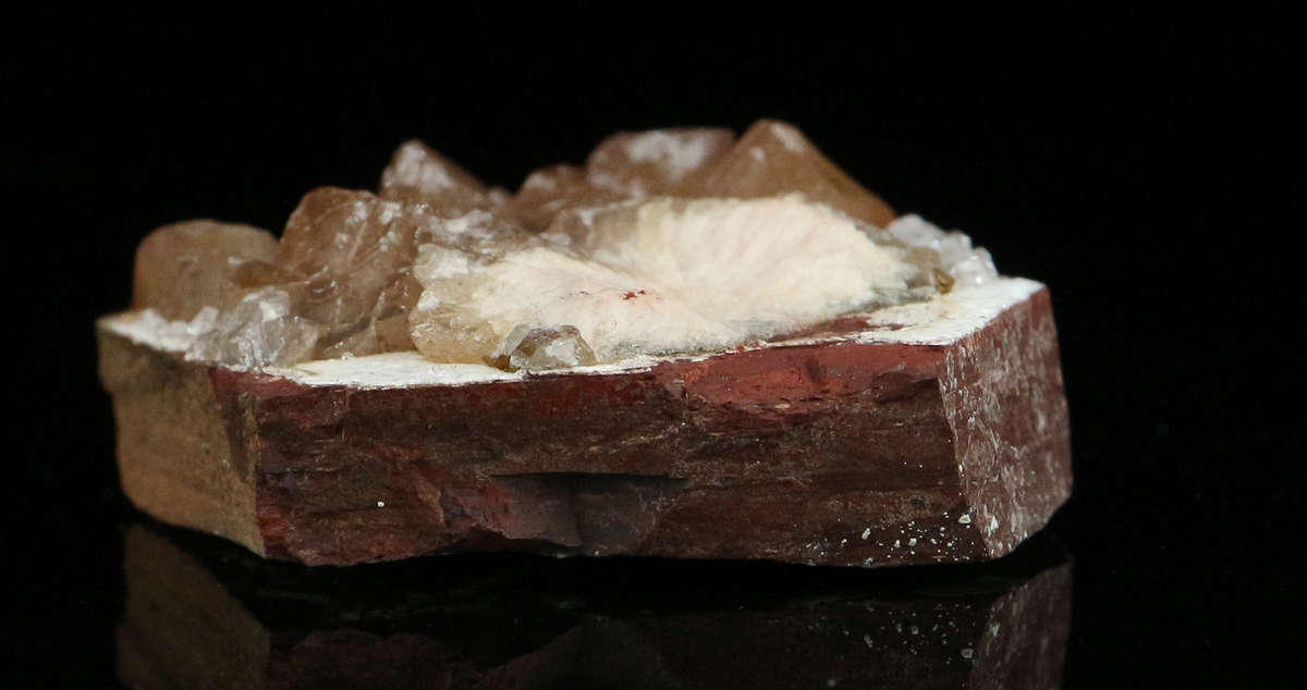 Olmiite, Calcite on Matrix,"N'Chwaning II Mine, Kalahari Manganese Field, Northern Cape, South Afric