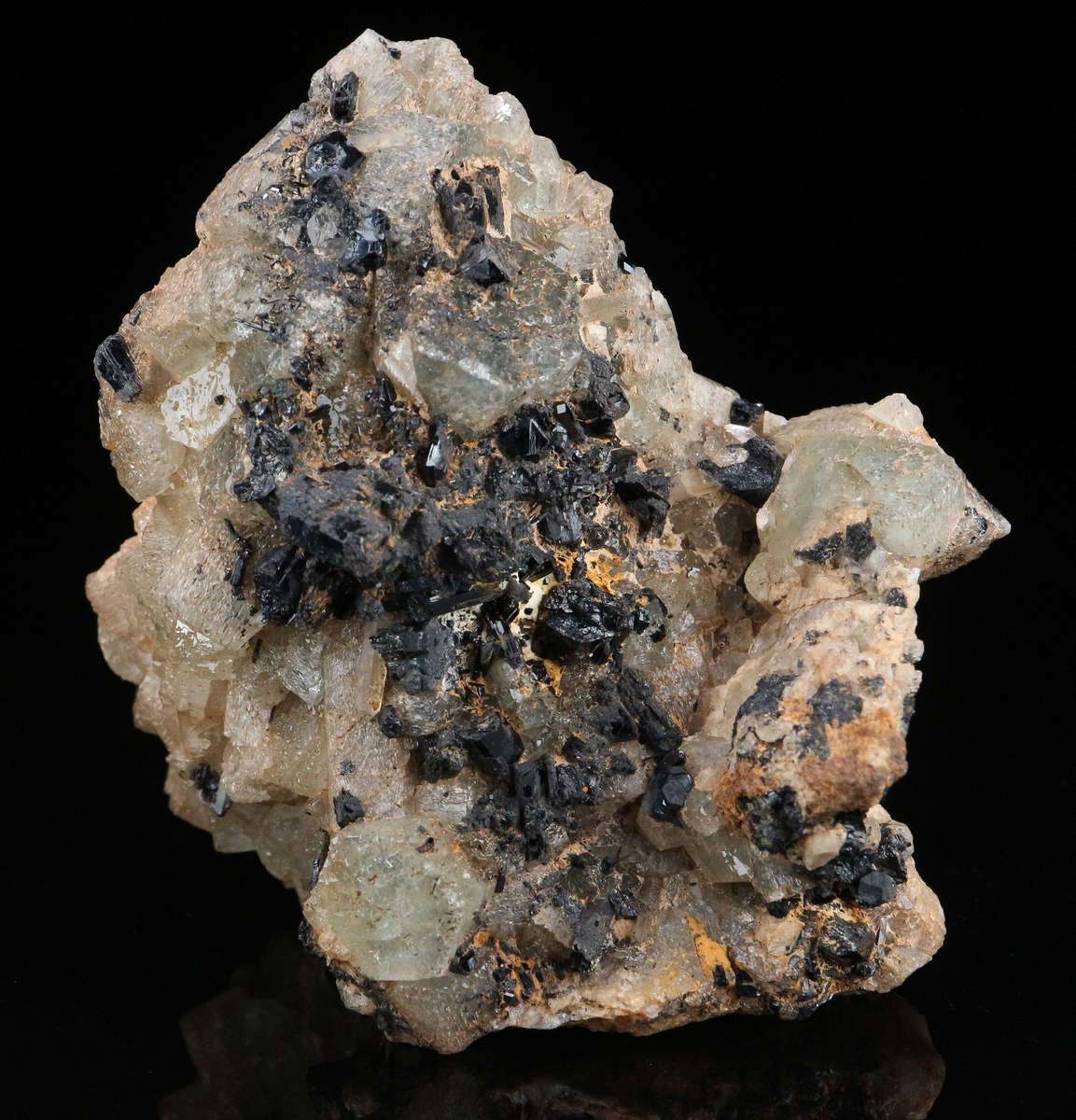Schorl on Aquamarine, Erongo Mnt Region, Namibia