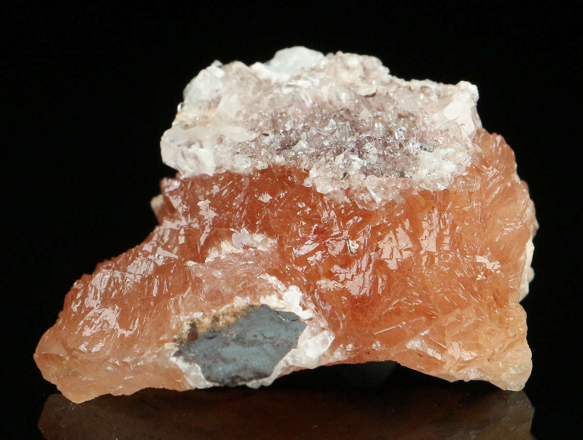 Calcite on Olmiite, "N'Chwaning II Mine, Kalahari Manganese Field, Northern Cape, South Africa. "