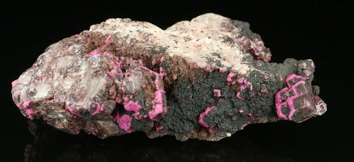 Heterogenite on Cobaltoan Calcite, Mashamba West Mine, Katanga, DR Congo