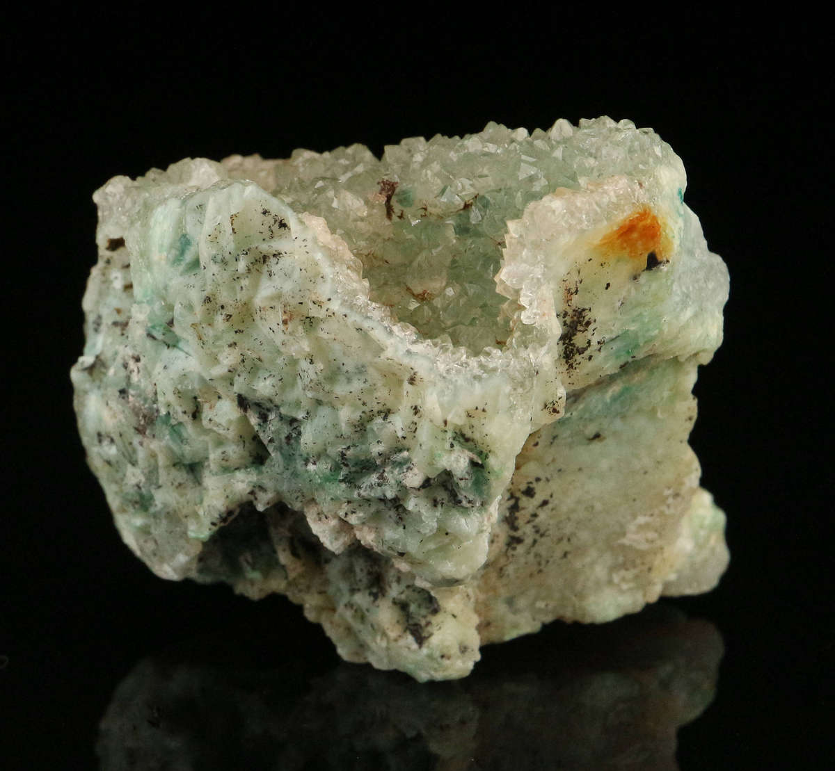 Malachite in Baryte, Shangulowé Mine, Kambove, Haut-Katanga, DR Congo