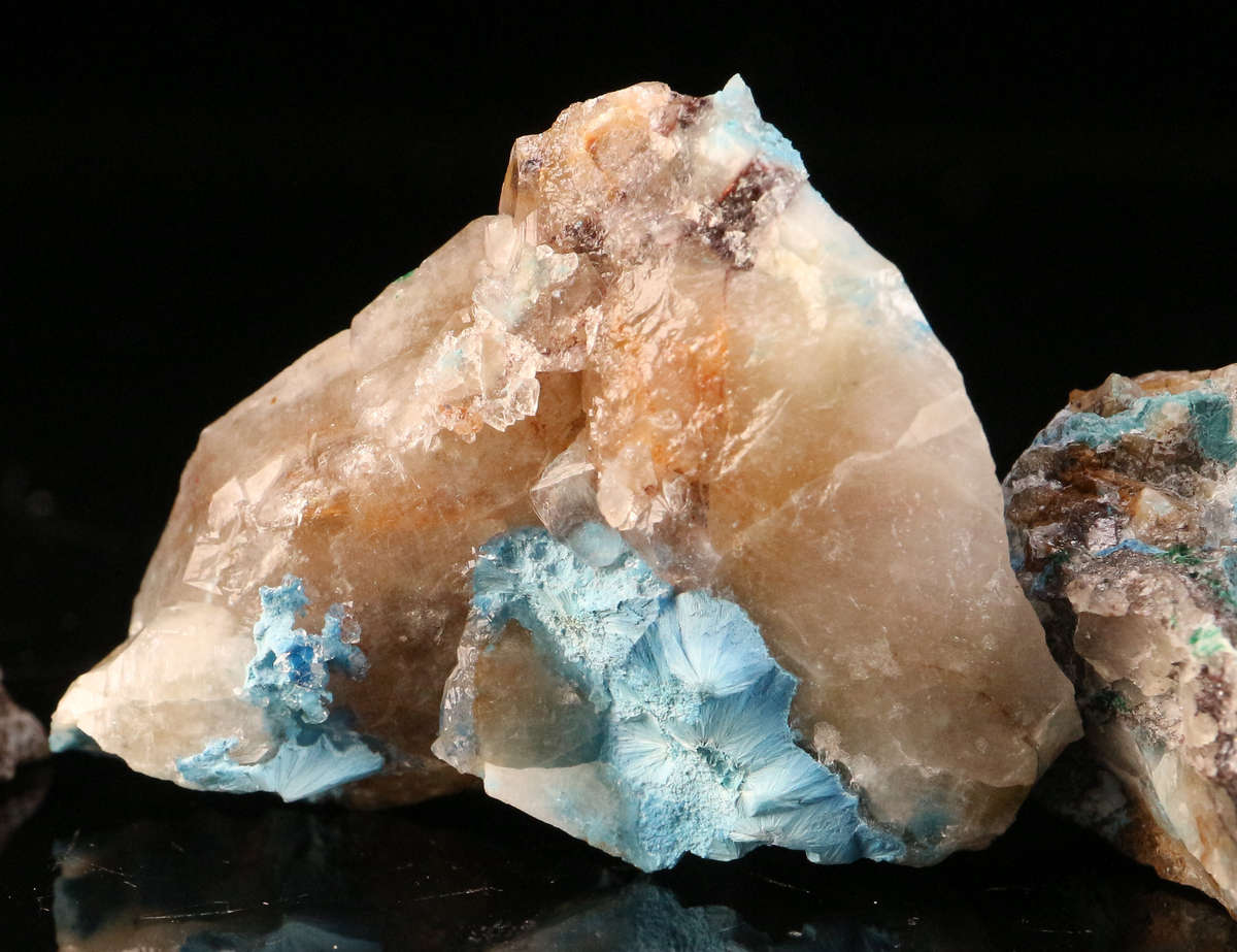 Shattuckite on Quartz Rough, Kaokoveld Region, Namibia