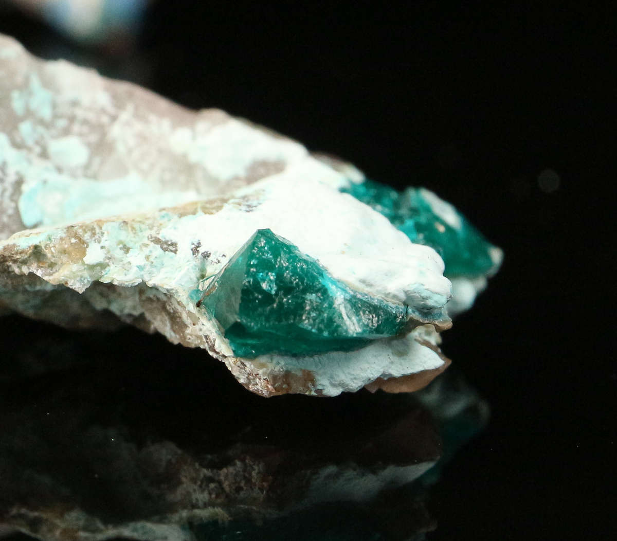 Shattuckite on Quartz Rough, Kaokoveld Region, Namibia