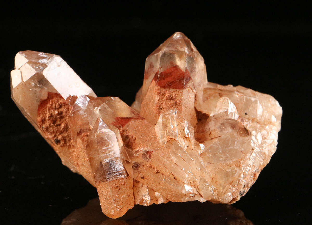 Red Hematite In Quartz Cluster, Orange River Area, Northern Cape, South Africa