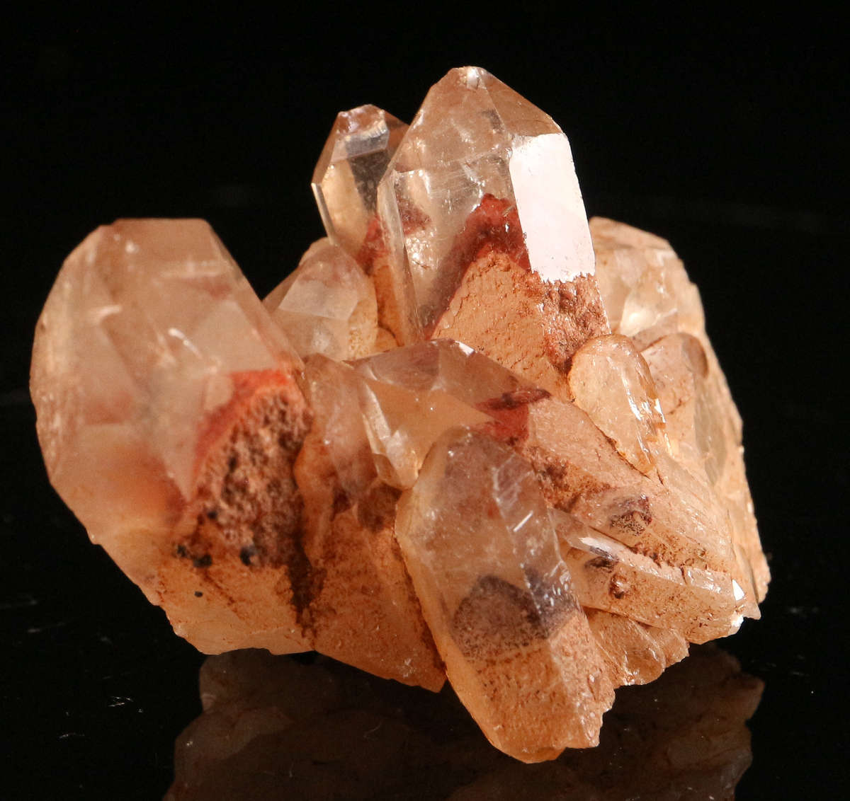 Red Hematite In Quartz Cluster, Orange River Area, Northern Cape, South Africa