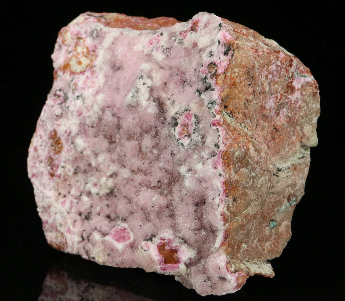 Quartz on Cobaltoan Calcite on Matrix, Tenke Fungurume, DR Congo