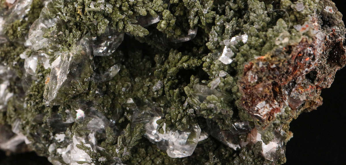 Mottramite & Calcite, Tsumeb Mine, Namibia