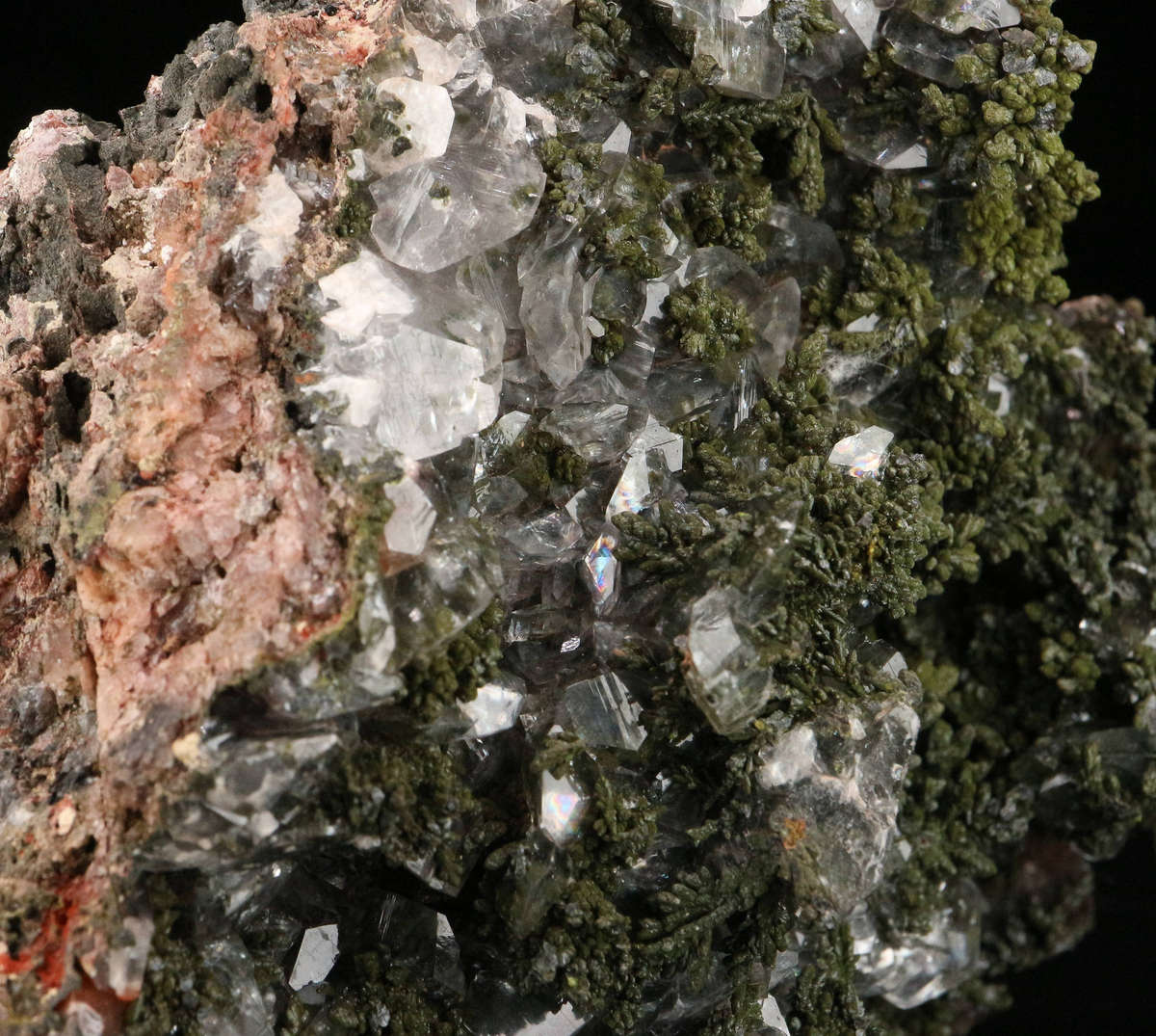 Mottramite & Calcite, Tsumeb Mine, Namibia