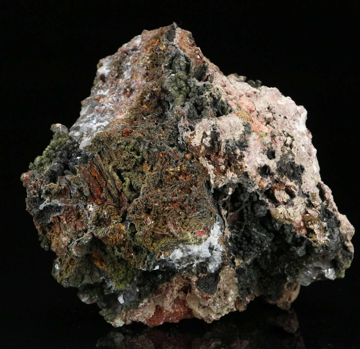 Mottramite & Calcite, Tsumeb Mine, Namibia