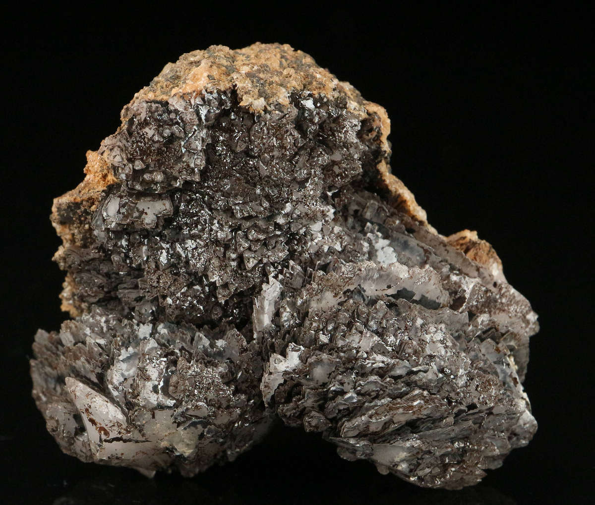 Pyrochroite on Calcite, "N'Chwaning II Mine, Kalahari Manganese Field, Northern Cape, South Africa "