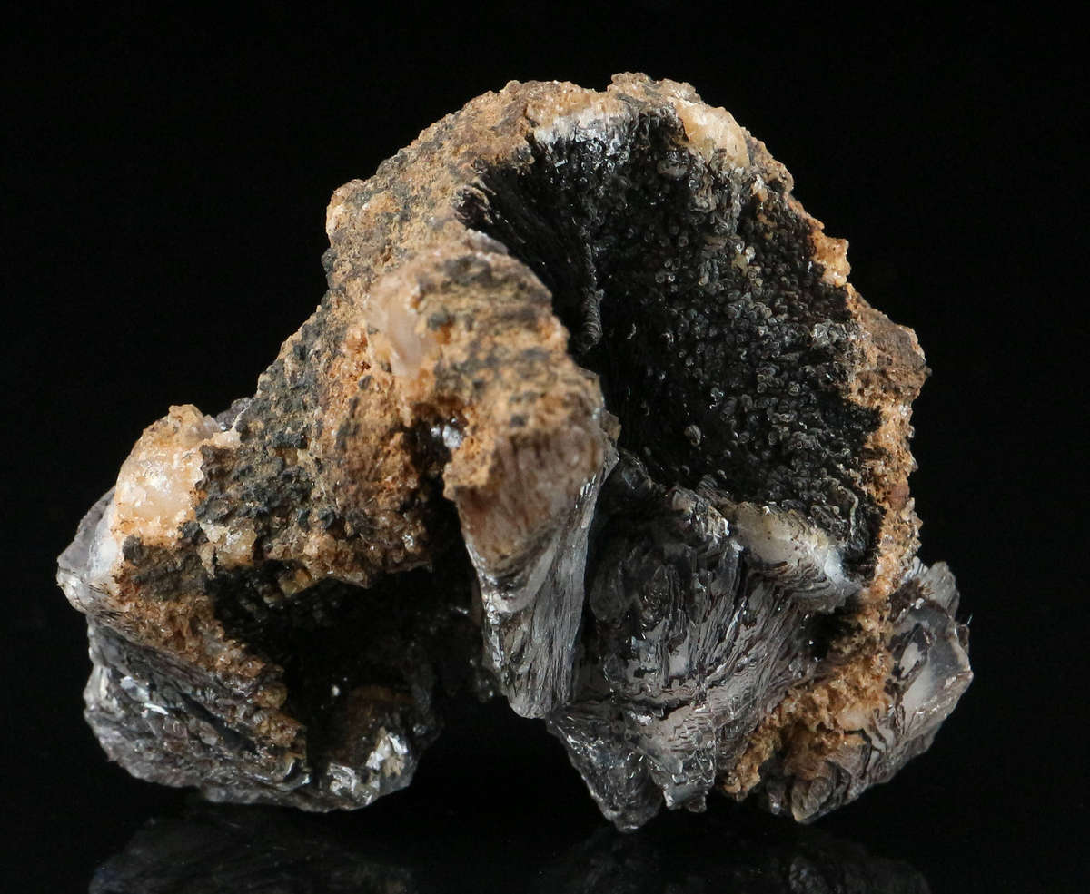 Pyrochroite on Calcite, "N'Chwaning II Mine, Kalahari Manganese Field, Northern Cape, South Africa "