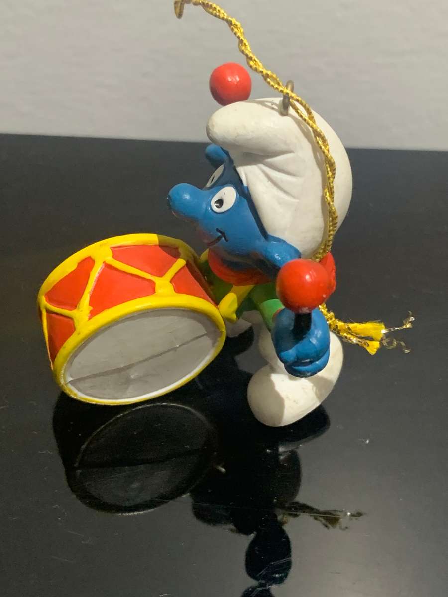 Drummer Boy Smurf  PEYO 1981  Schleich Made In Portugal - Mint Condition - Christmas Theme