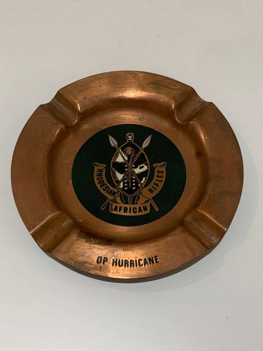 Rhodesia - Copper Ashtray  Rhodesian African Rifles  Operation Hurricane