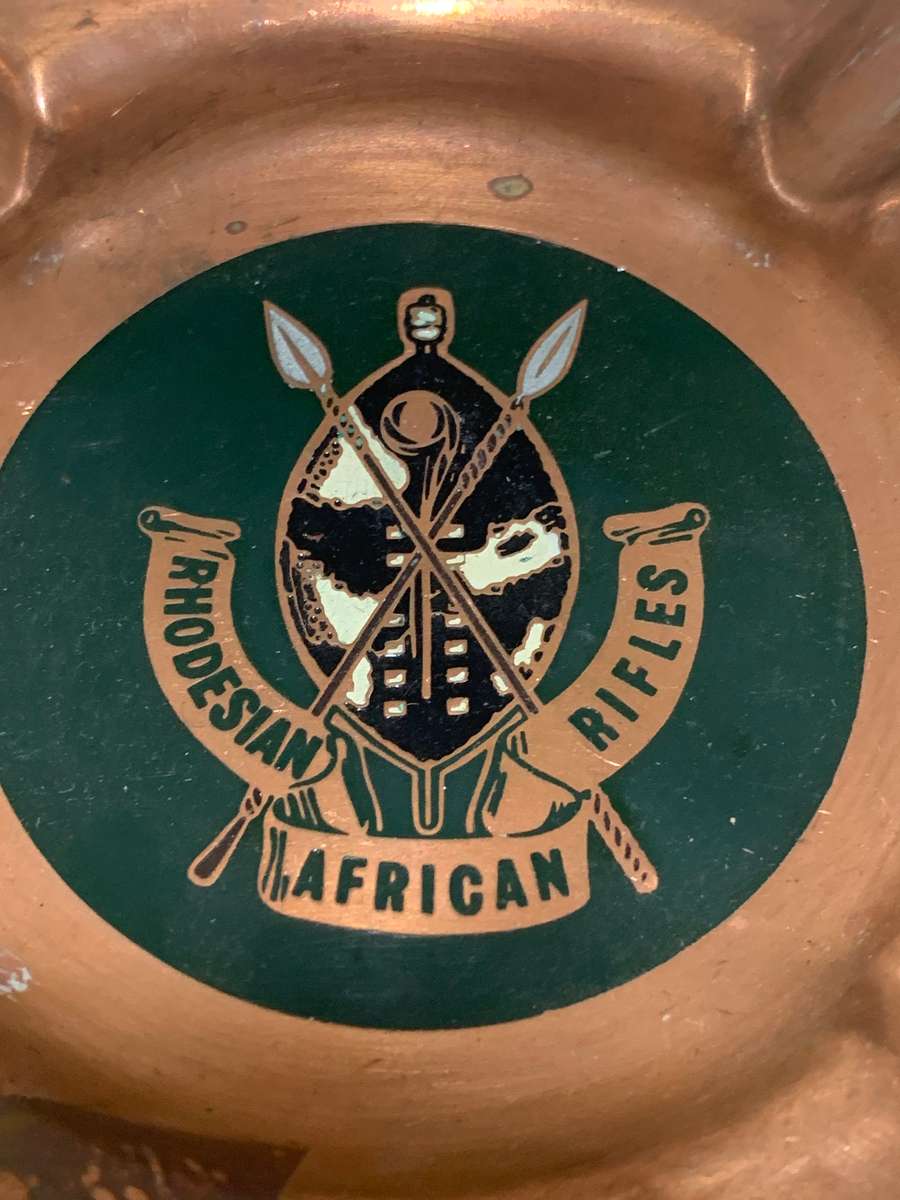Rhodesia - Copper Ashtray  Rhodesian African Rifles  Operation Hurricane