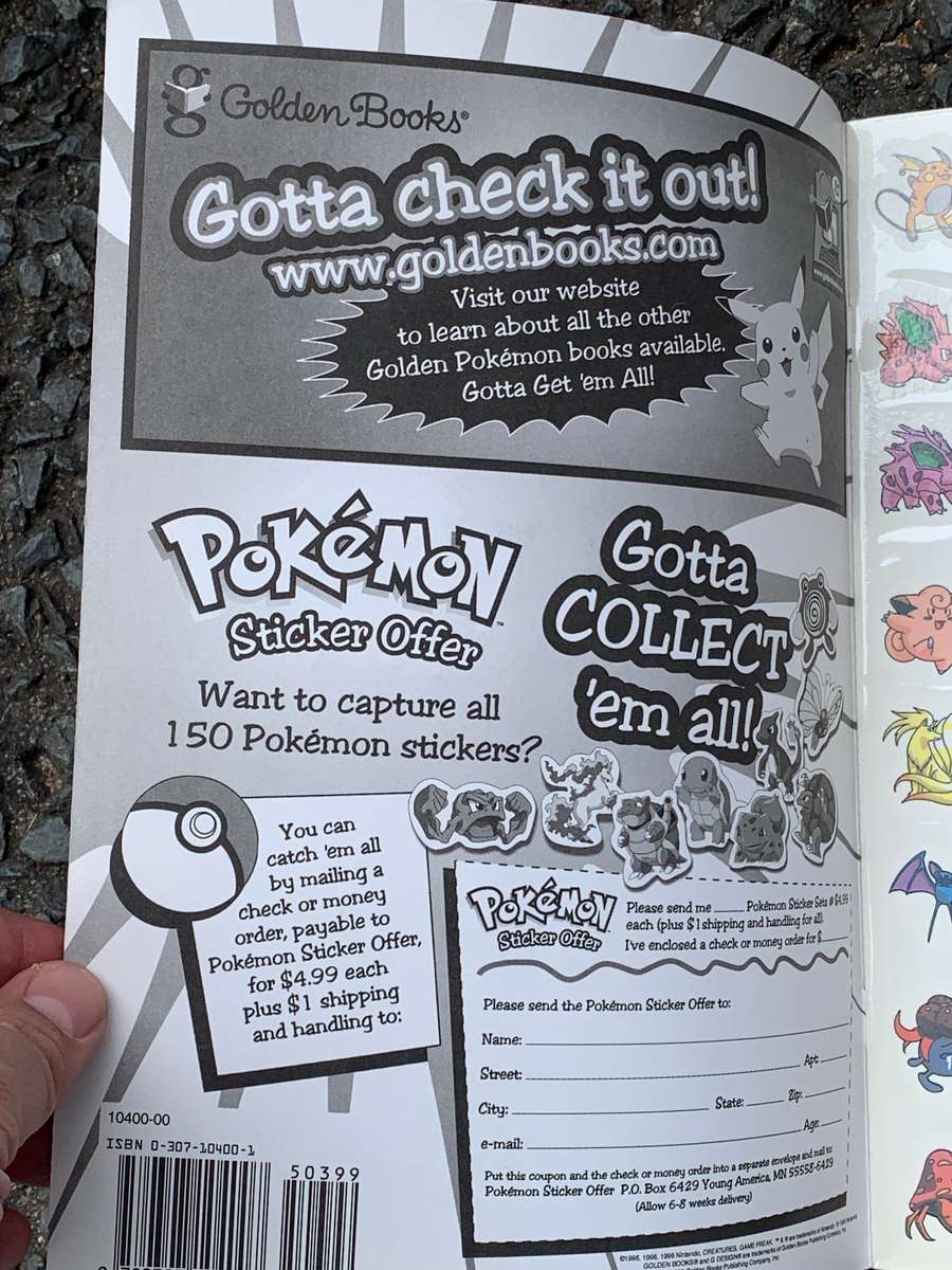 Pokémon Tatoo Album - Unused - 1999 - New Old Stock