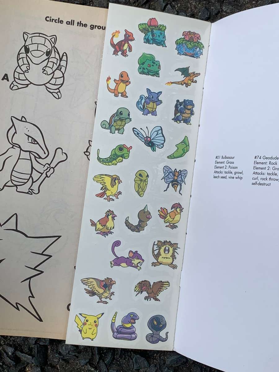Pokémon Tatoo Album - Unused - 1999 - New Old Stock