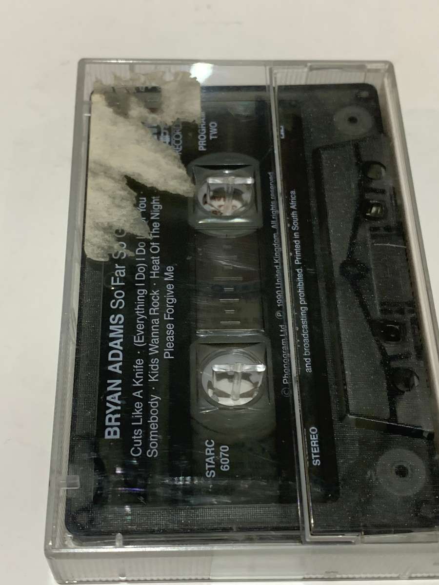 Cassette Tape - Bryan Adams . So Far So Good - Not Tested / See Pics