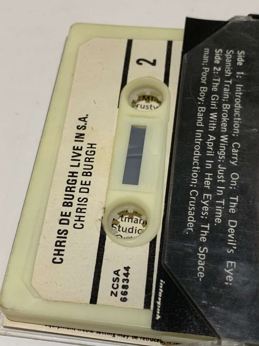 Cassette Tape - Chris De Burgh . Live In SA - Not Tested / See Pics