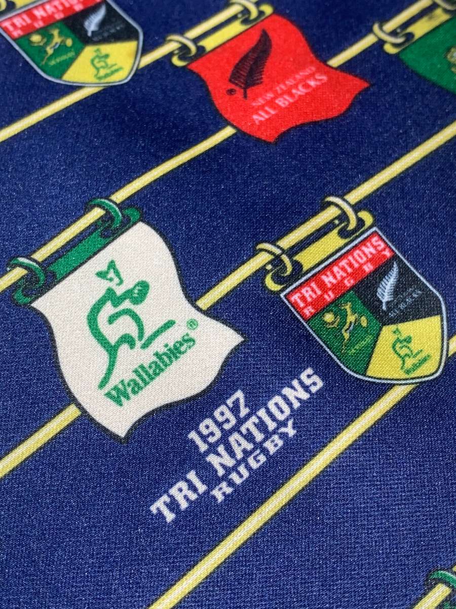 Silk Tie  1997 Tri Nations Rugby - Springboks, Wallabies & All Blacks - Tie Is In Incredible Con