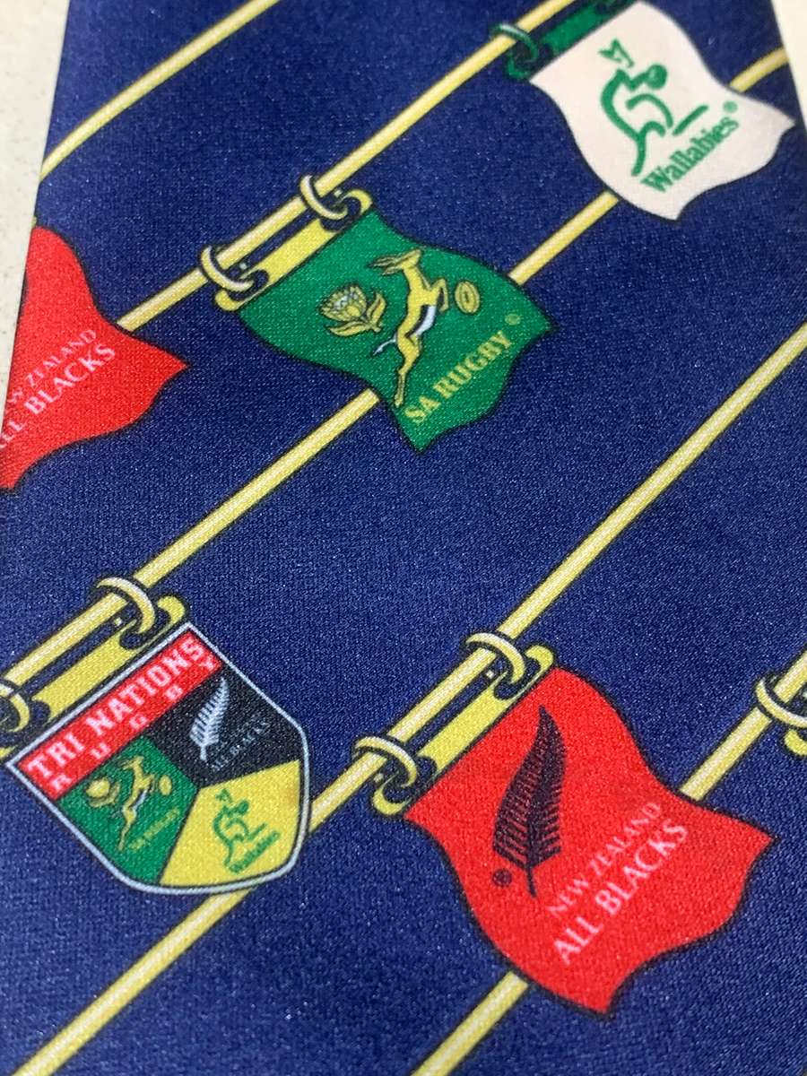 Silk Tie  1997 Tri Nations Rugby - Springboks, Wallabies & All Blacks - Tie Is In Incredible Con