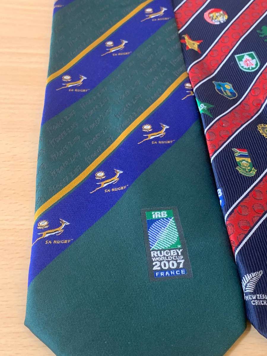 5 x SA Sporting Themed Ties  Rugby & Cricket  Includes WC