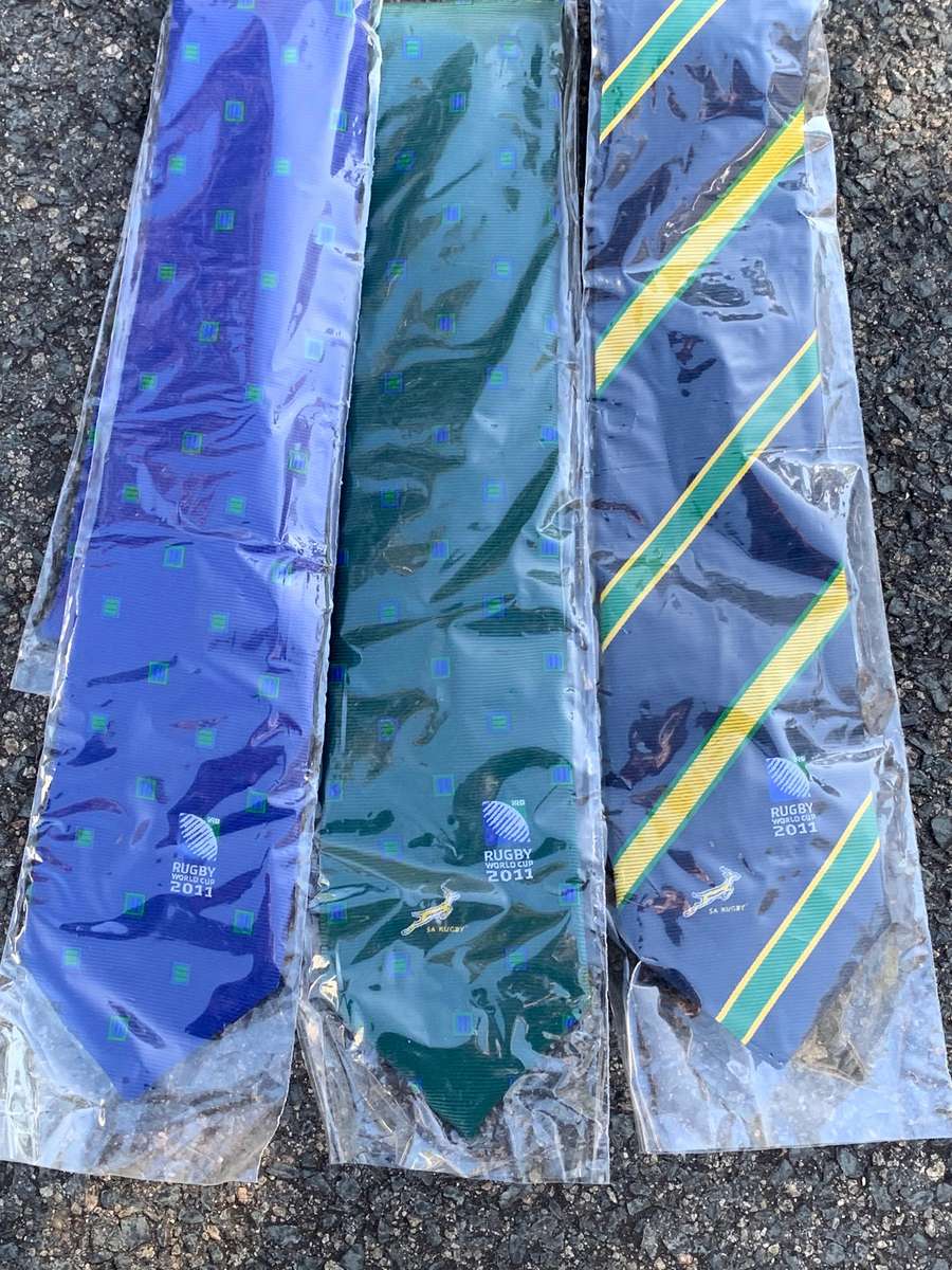 Trio Of New & Unused Souvenir Ties  2011 #Rugby World Cup Collection - Springboks