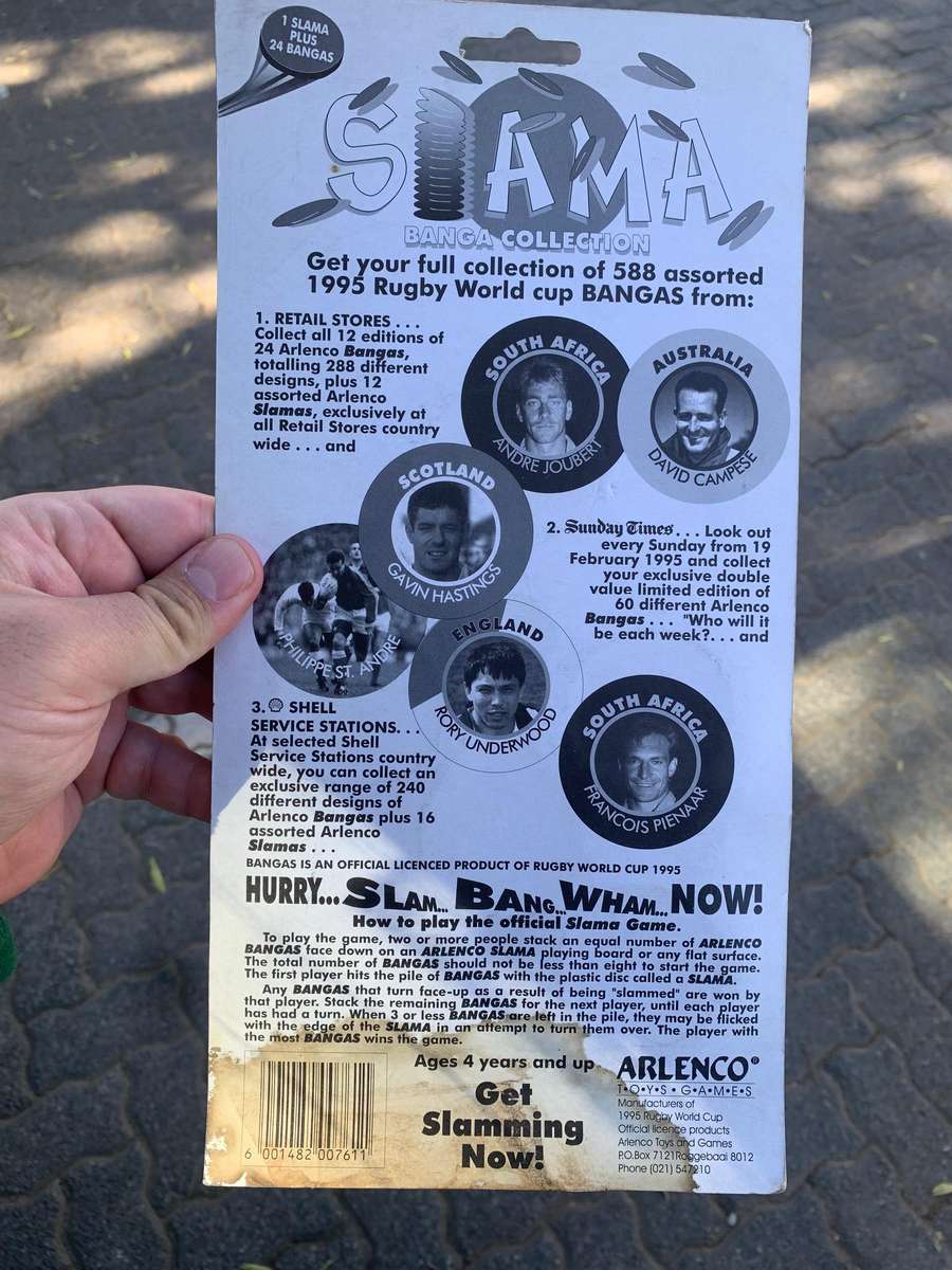 Sealed Pack - Arlenco 95 Rugby World Cup Slammas  Mild Water Discolouration Edge